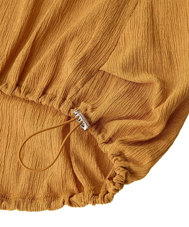 Green Parks 表面カット裾ドロストプルオーバー Red