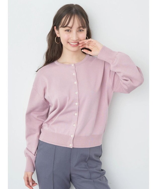 earth music&ecology ＵＶカット加工　ベーシックカーディガン Light Pink