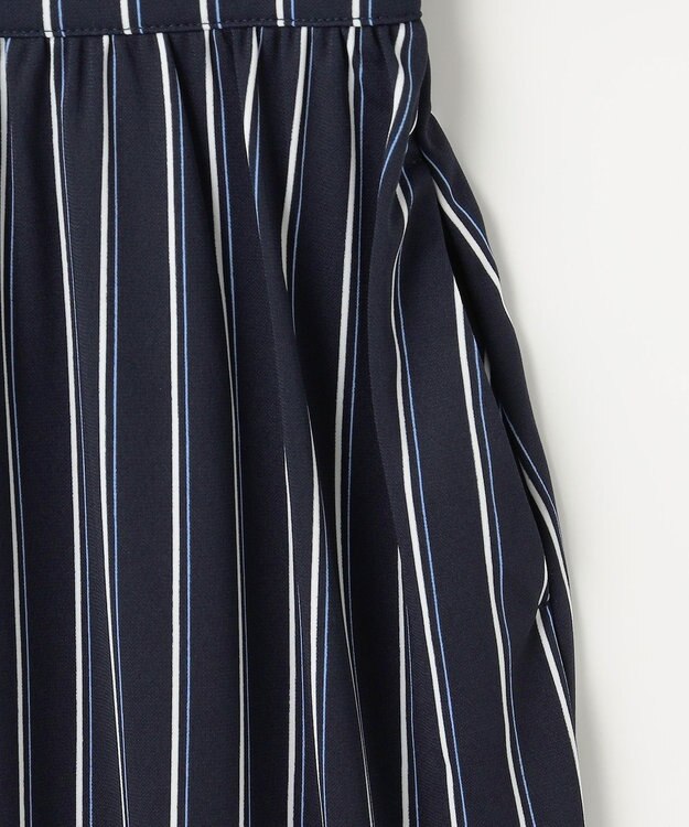 ANY SIS 【接触冷感・吸水速乾・UVケア】エアリードレープスムース ワンピース ネイビーストライプ