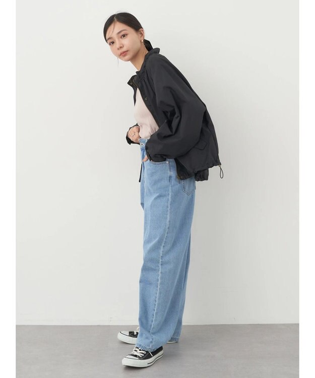 earth music&ecology スタンドフリルミリタリーブルゾン Black