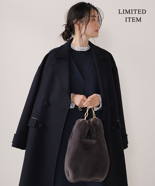 ICB L 【WEB限定・洗える】 コンパクトダブルフェイス ジャンパースカート ネイビー系