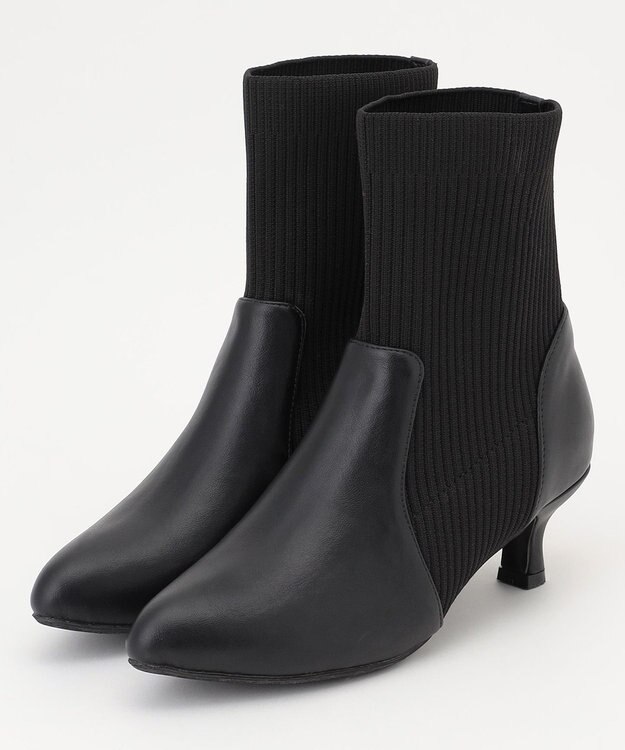 ANY SIS 【23.0~24.5cm】リブポインテッド ブーツ ブラック