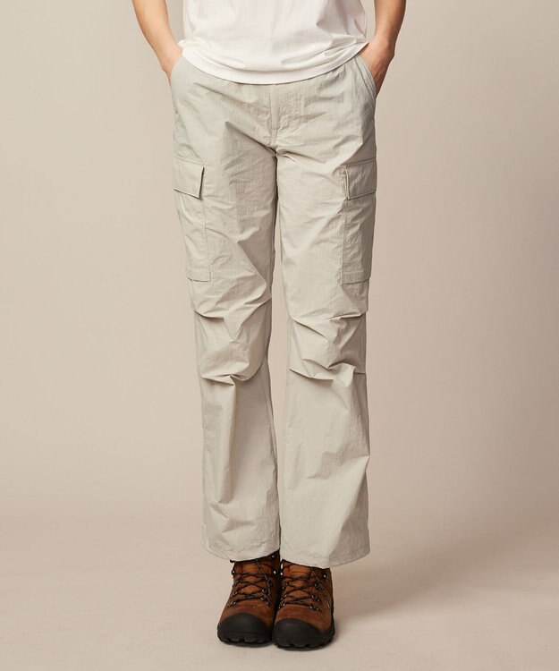 JOSEPH ABBOUD MOUNTAIN 【CREA掲載・レディースシルエット・ECO撥水/抗菌性/軽量】タスランワッシャー クライミングカーゴ パンツ ライトグレー系