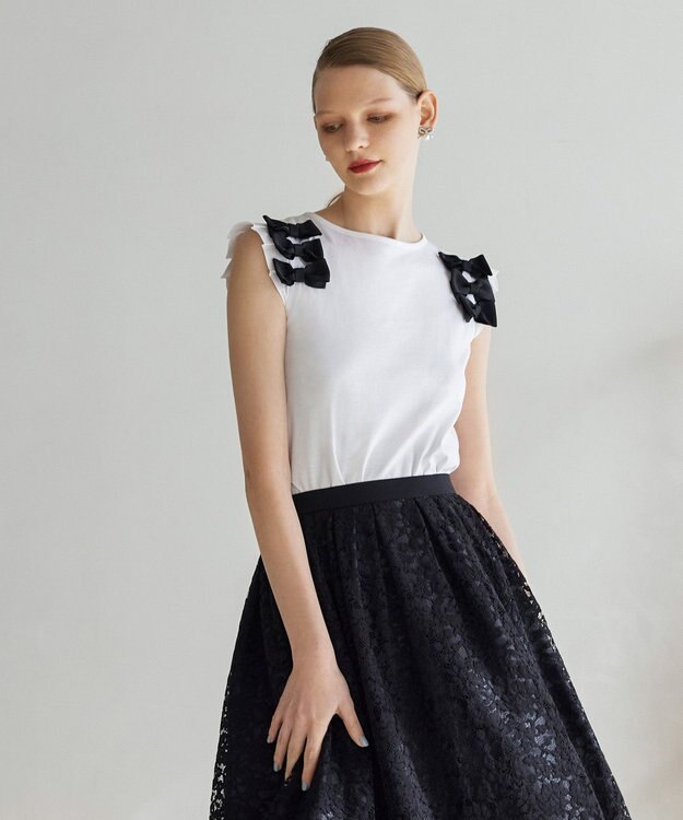 TOCCA BOW PARTY Tシャツ アイボリー系