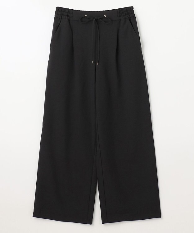 ANY L 【ウエストゴム】イージケア美脚パンツ ワイド ブラック