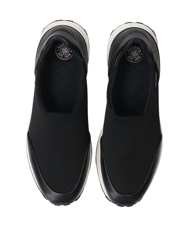 INTER-CHAUSSURES 【BUSSOLA】ストレッチスリッポンスニーカー ブラックコンビ