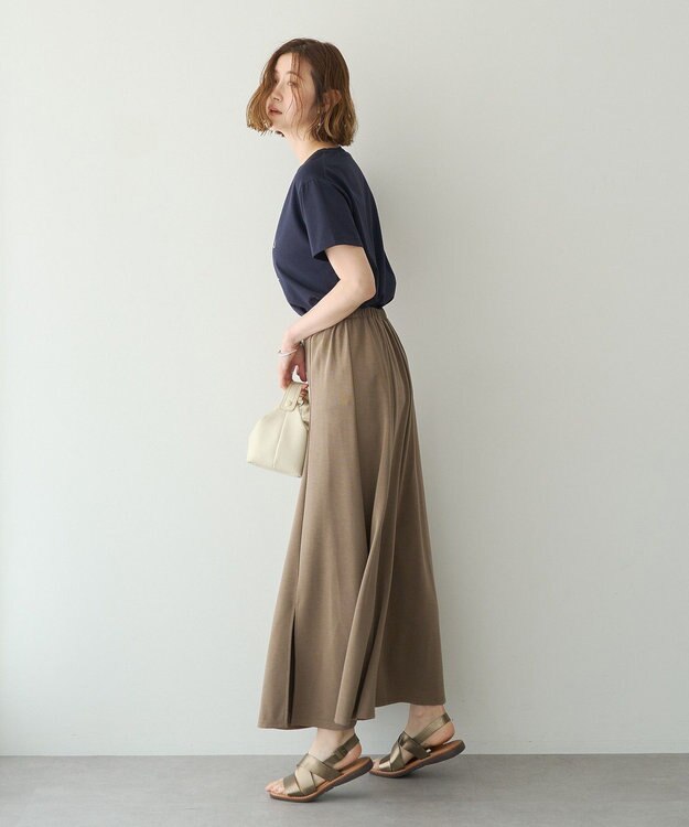 YECCA VECCA 【接触冷感】カットマーメイドスカート Dark Beige