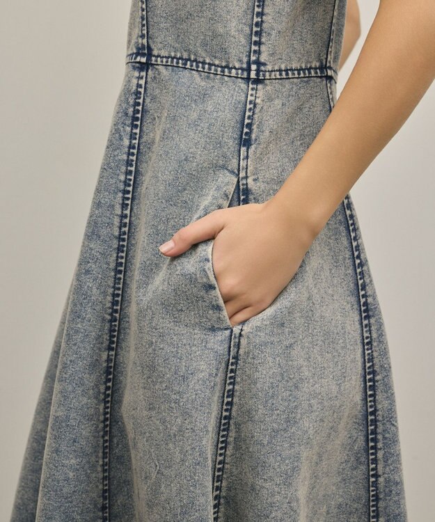 GRACE CONTINENTAL ハンカチーフヘムデニムワンピース ブルー