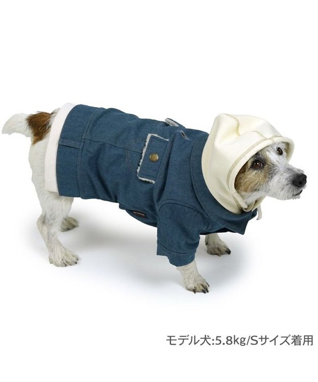 PET PARADISE ペットパラダイス 重ね着風デニムジャケット  小型犬 ネイビー