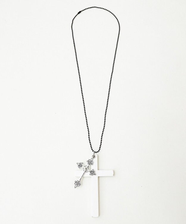 WEGO LMIXウッドクロスネックレス ホワイト