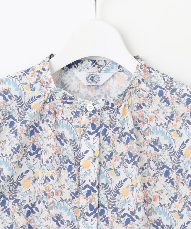 J.PRESS LADIES 【洗える】Liberty バンドカラー プルオーバー ブラウス オフ系