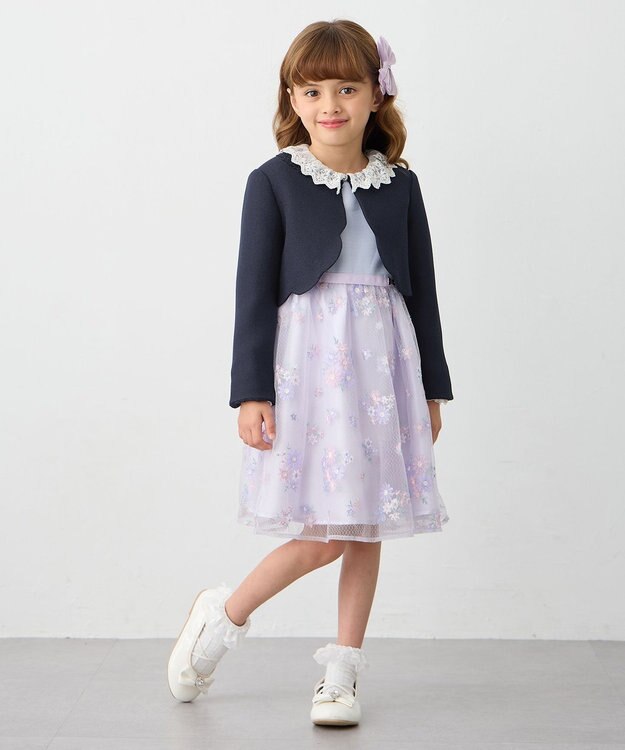 ANY KIDS オーガンジーリボンヘアクリップ ラベンダー