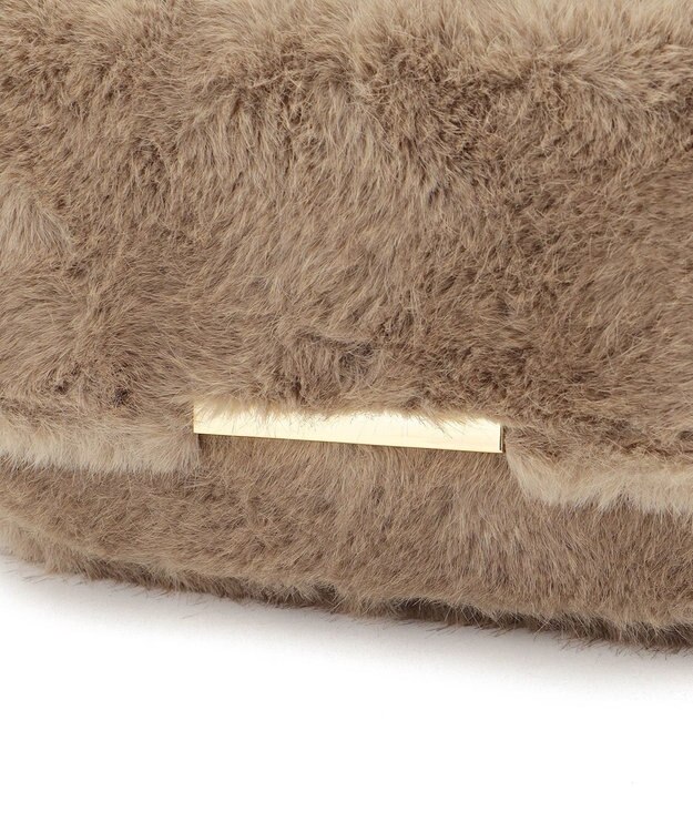 23区 フェイクファー ショルダーバッグ ベージュ系