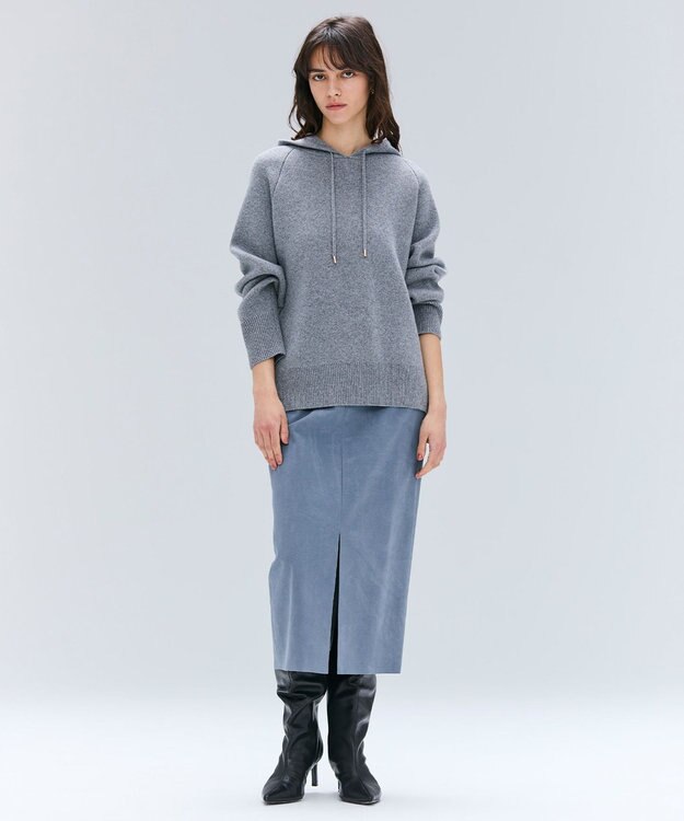 BEIGE， CISCO / フェイクスエードIラインスカート Dull Blue