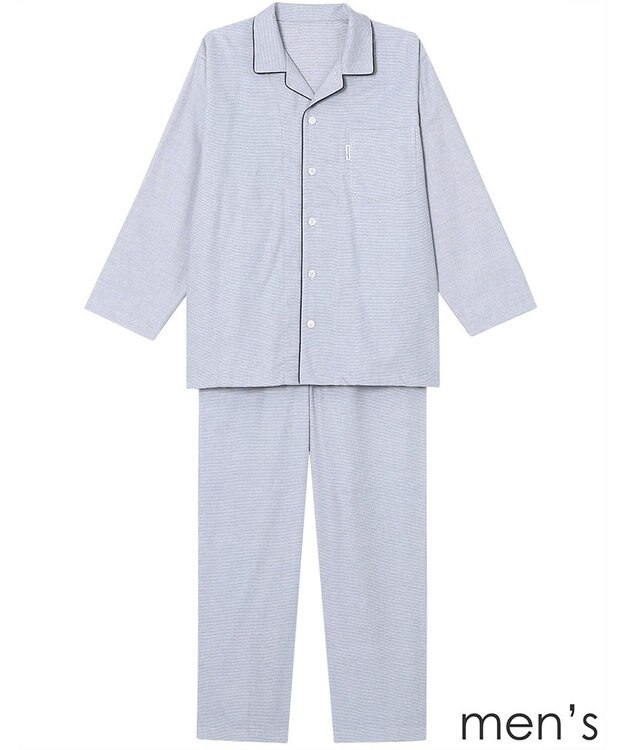 ワコール／睡眠科学 パジャマ 綿100%(本体) 布帛素材 長袖 長ズボン メンズ YGX589 睡眠科学／ワコール コン