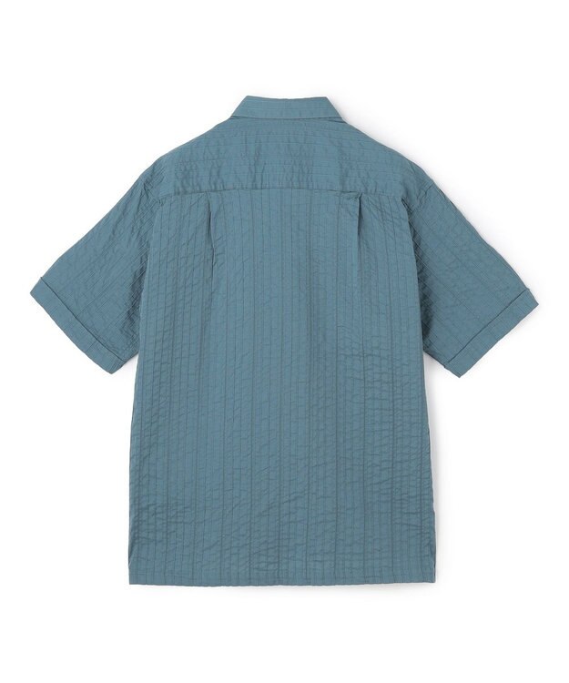 JOSEPH HOMME 【新素材】タックドビーストレッチ 　レギュラーカラー半袖シャツ ダルブルー系