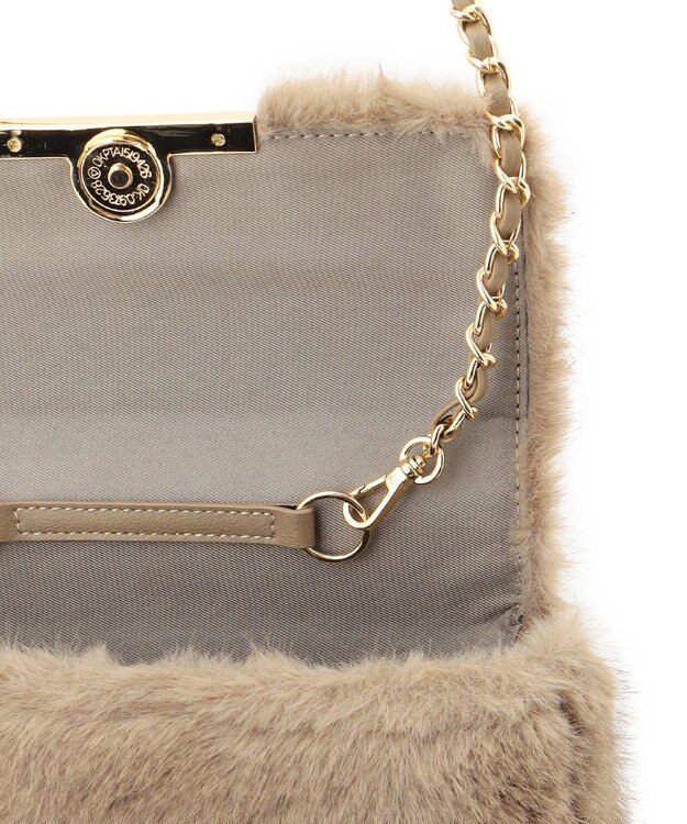 23区 フェイクファー ショルダーバッグ ベージュ系