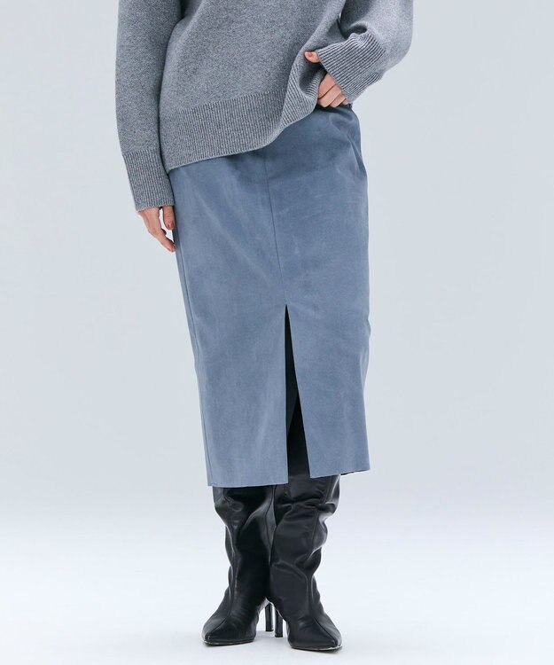 BEIGE， CISCO / フェイクスエードIラインスカート Dull Blue