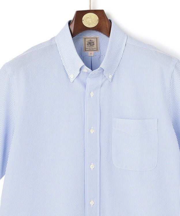 J.PRESS MEN 新色追加【 高通気性 / 軽量 / ノンアイロン / 撥水】【BEAT HEAT SYSTEM】半袖シャツ / B.D. サックスブルー系1