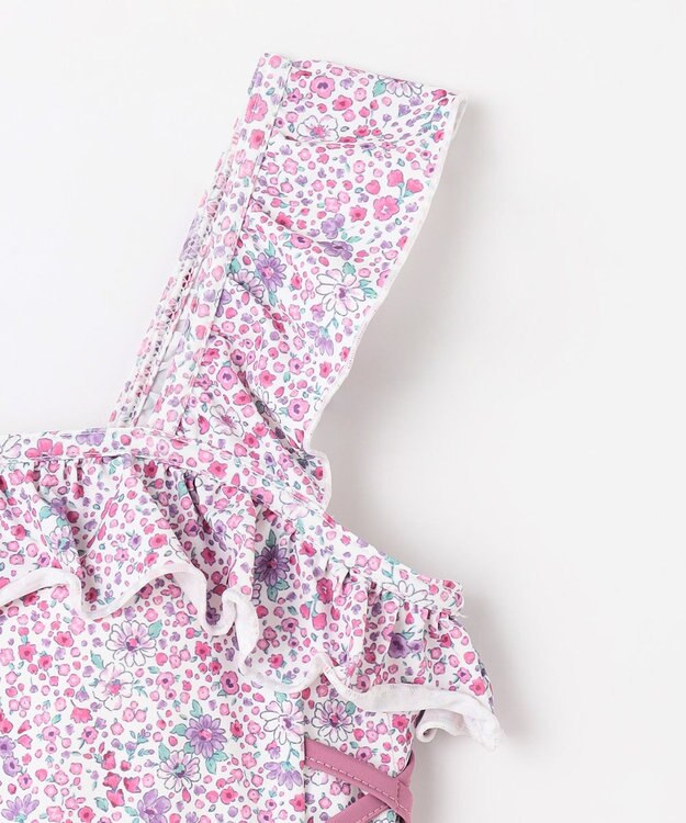 組曲 KIDS 【UVカット】【SS-Lサイズ】トロピカルフラワー スイムウェア(ワンピース) ピンク