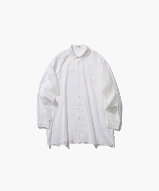 ATON COTTON SILK LAWN | オーバーサイズシャツ WHITE