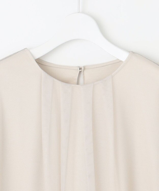 自由区 【洗える】シアーチュールプルオーバー カットソー ベージュ