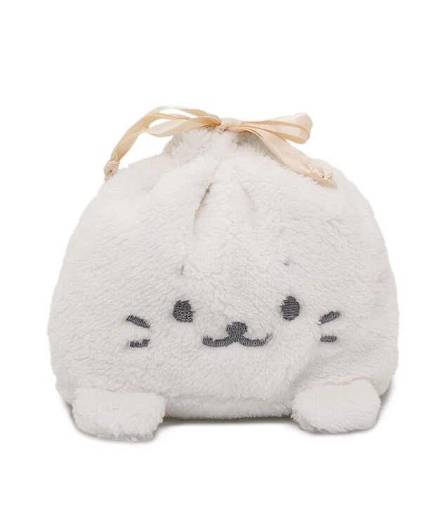 Mother garden しろたん もこもこ 巾着 ホワイト