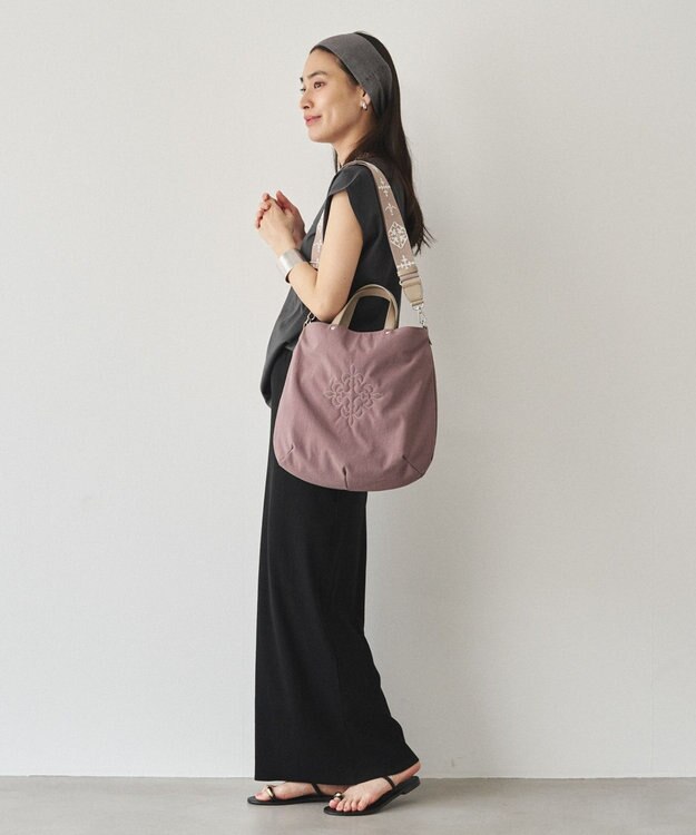 russet 《トートバッグ人気NO.1モデル》スリム2WAYトートバッグ <ナイロン>(CE-1404-WEB) Plum