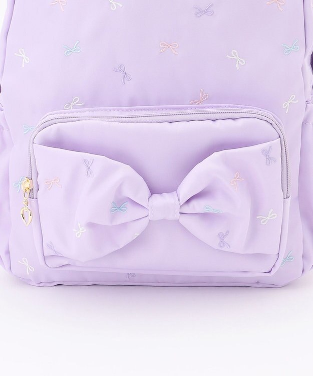 ANY KIDS 【10L容量】総柄刺繍リュック ラベンダー