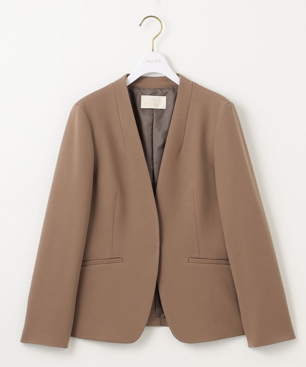 ANY SIS S 【保温効果/ストレッチ】シリーズ累計13万枚突破！ビューティサーモ ノーカラージャケット キャメル