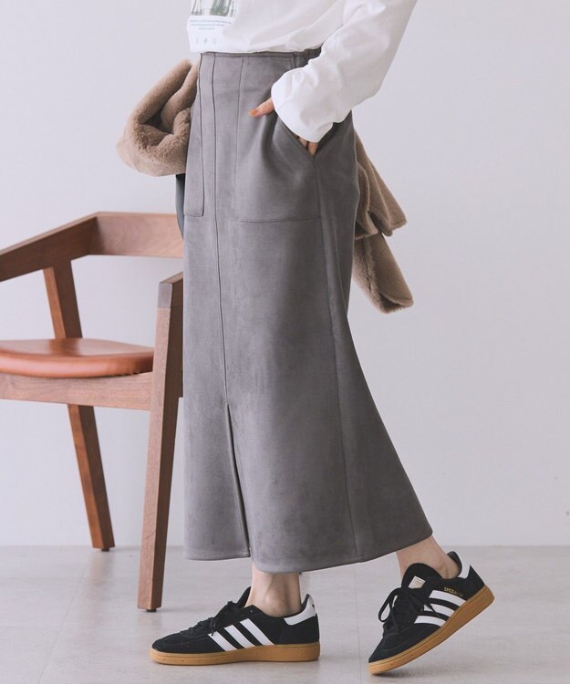 AMERICAN HOLIC ヌバック調スカート Gray