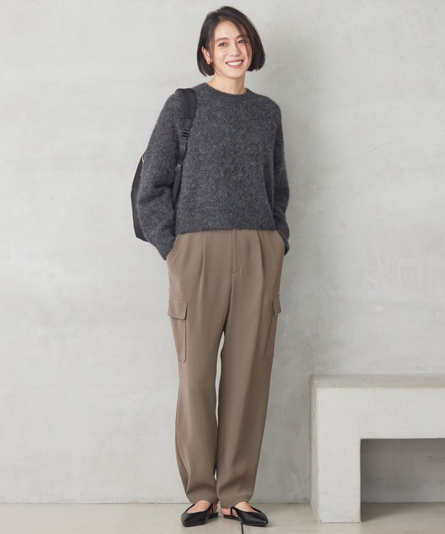 自由区 【洗える】ダブルクロスカーゴ パンツ カーキ