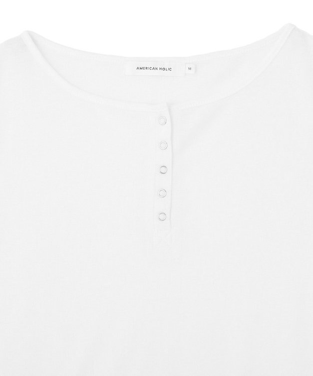 AMERICAN HOLIC 【2点セット】シアーリブヘンリーネックニット＋タンクトップ Light Gray