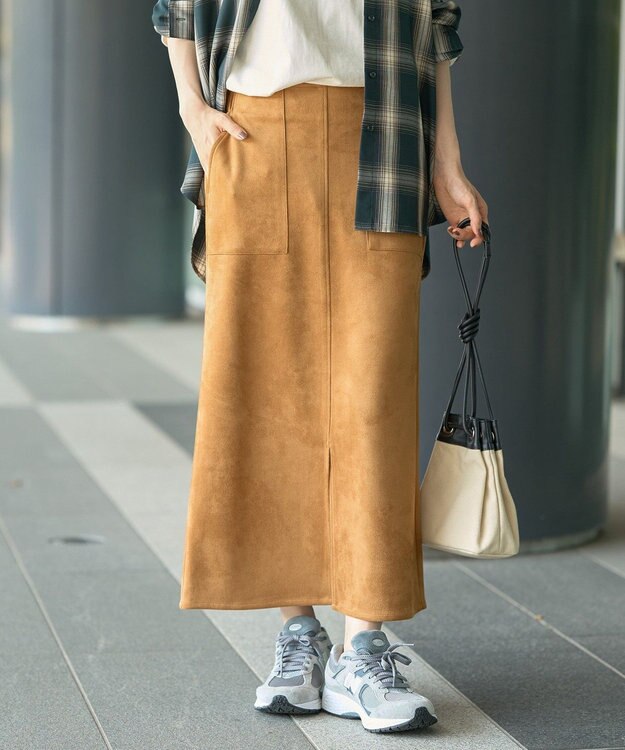 AMERICAN HOLIC ヌバック調スカート Camel