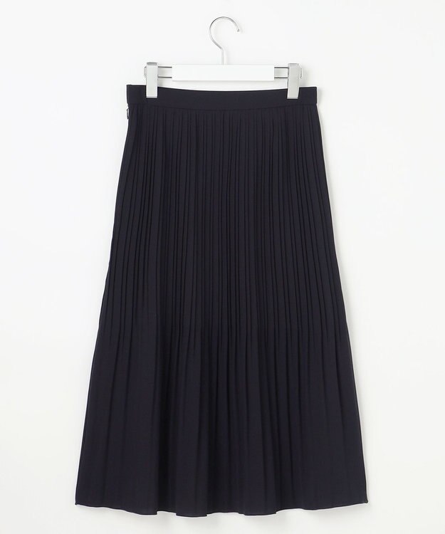 J.PRESS LADIES L ノルディス2wayジョーゼット プリーツ スカート ネイビー系