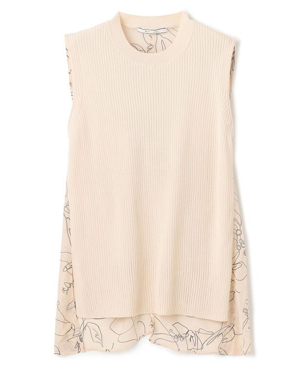 BEIGE， 【S-size】GINGKO / ドッキングニット Ecru