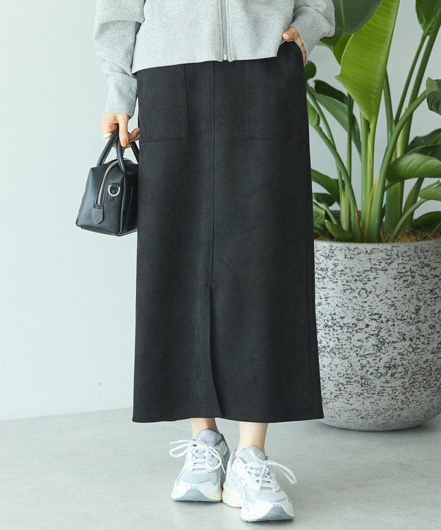 AMERICAN HOLIC ヌバック調スカート Black