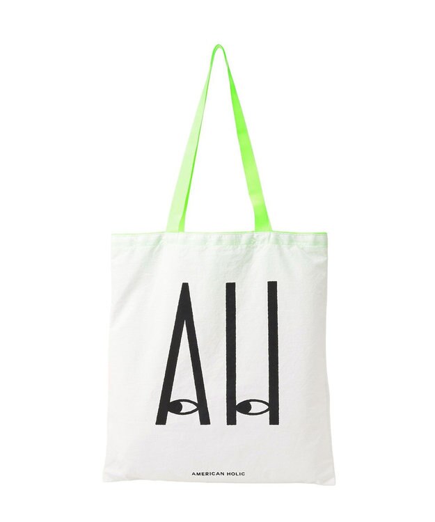 AMERICAN HOLIC カラーハンドルホリホリトートバッグ Lime Green