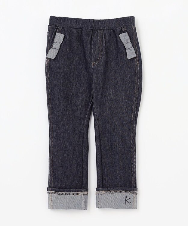 組曲 KIDS 【80-100㎝】デニムニット パンツ ネイビー系