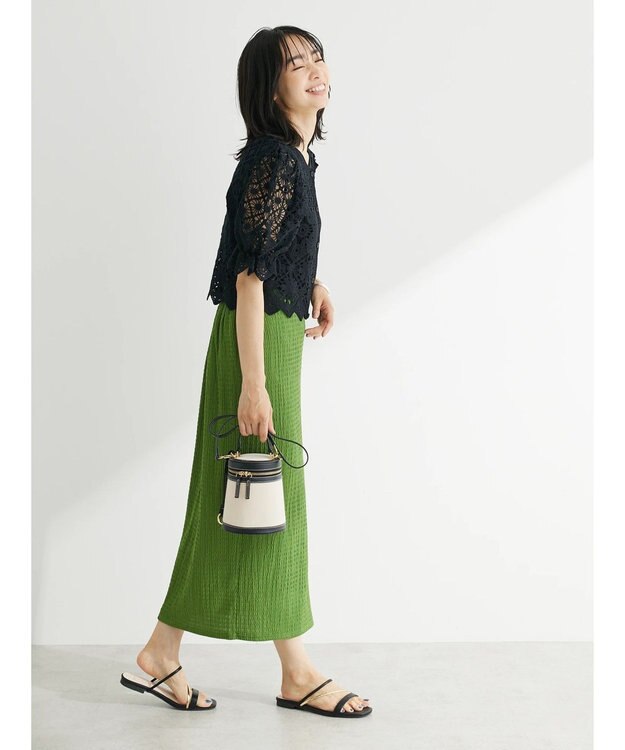 Green Parks ふくれＪＱ　Ｉラインスカート Green