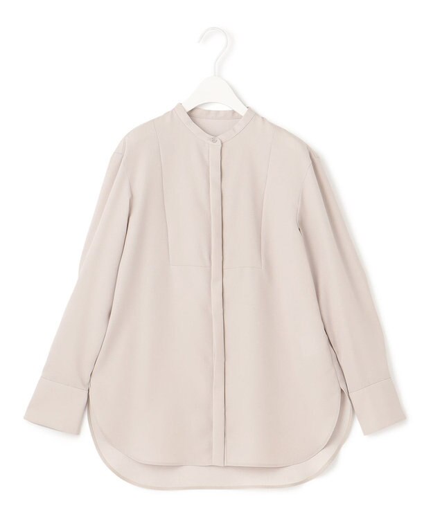 ICB 【接触冷感・UVケア・速乾・洗える】 FluidBackSatin シャツブラウス トープ系