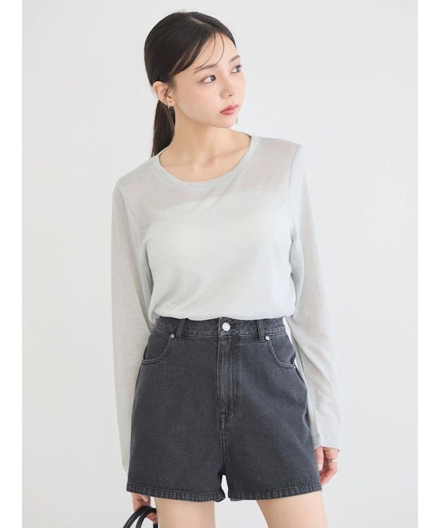 earth music&ecology ラメシアープルオーバー Silver