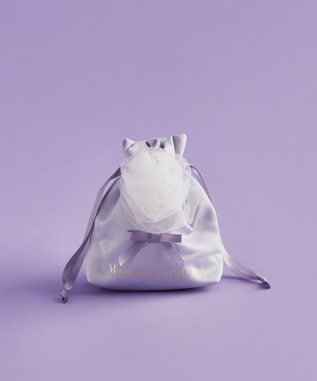 Maison de FLEUR コットンキャンディ巾着 Grayish Blue