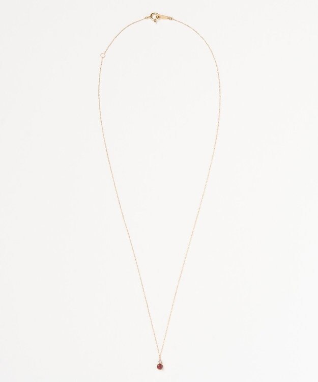 Phoebe 【K10】ジュエルラックネックレス　ガーネット/1月誕生石/天然石/全長:40cm ゴールド
