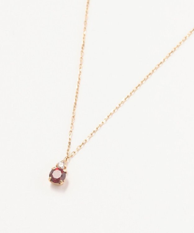 Phoebe 【K10】ジュエルラックネックレス　ガーネット/1月誕生石/天然石/全長:40cm ゴールド