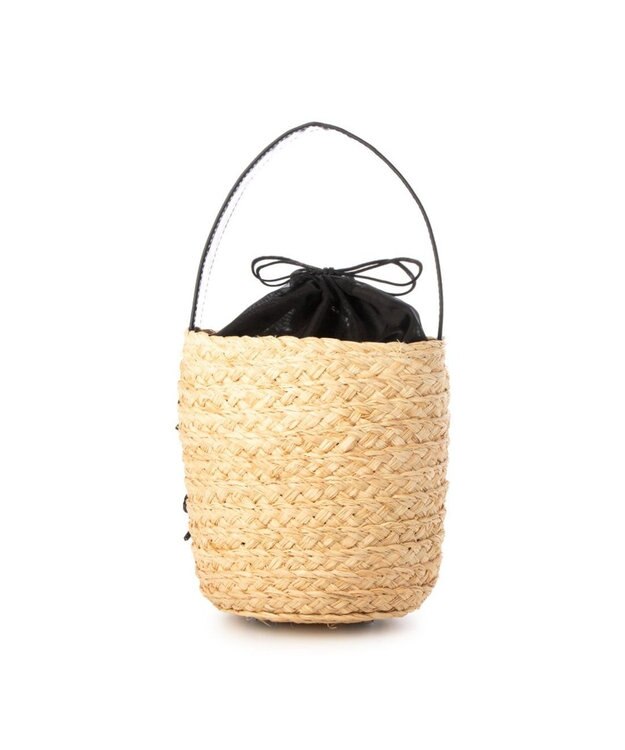 UNBILLION カカトゥ kakatoo / リボンチャームラフィアバッグ ブラック