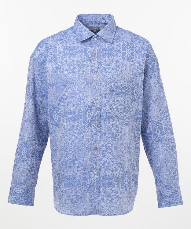 JOSEPH ABBOUD MOUNTAIN 【SPACE】OGジャガード シャツ サックスブルー系