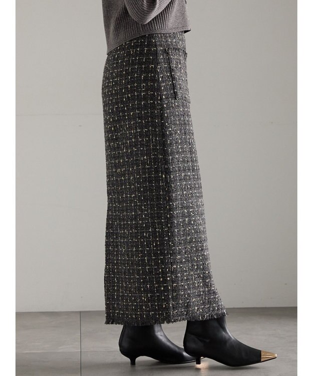 Te chichi ツィードロングナロースカート《2025winter catalog item》 チャコールグレー