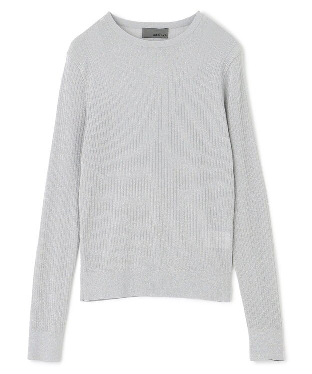 uncrave 【手洗い可】ラメ シアー クルーネック ニット（uncrave STANDARD） シルバー