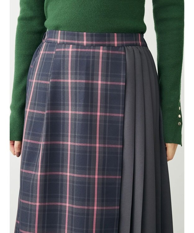 Green Parks アシメサイドプリーツスカート Black